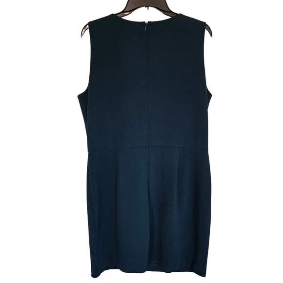 Lauren Ralph Lauren Sheath Ruched Dress Dark Teal Size 16 - Picture 3 of 8